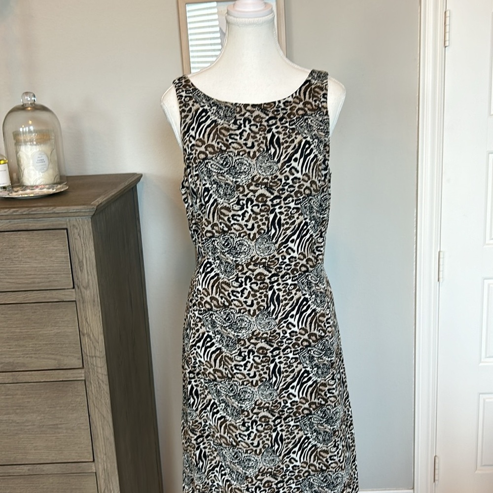 CDC Caren Desiree Company: Animal Print Sleeveless Maxi Dress Size 6 - Picture 3 of 14